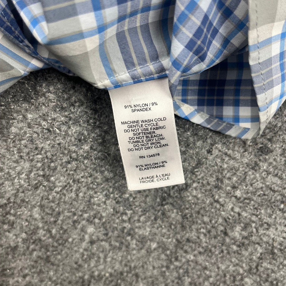 Vineyard Vines Mens On-The-Go Performance Plaid Button Down Shirt Blue Grey L - Picture 6 of 7